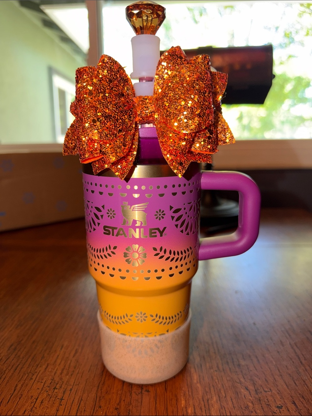 Limited Edition Stanley Day of the Dead Yellow/Pink Ombre with Gold etching